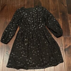 JCrew beautiful Black Long Sleeve Glitter Dress